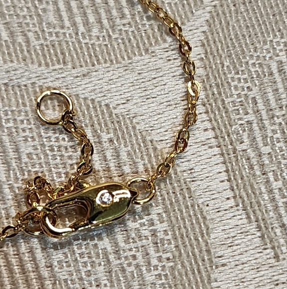 VINTAGE 90s GOLD PLATED ETERNITY RINGS NECKLACE – CRYSTAL ACCENTS, EXCELLENT - Picture 6 of 11